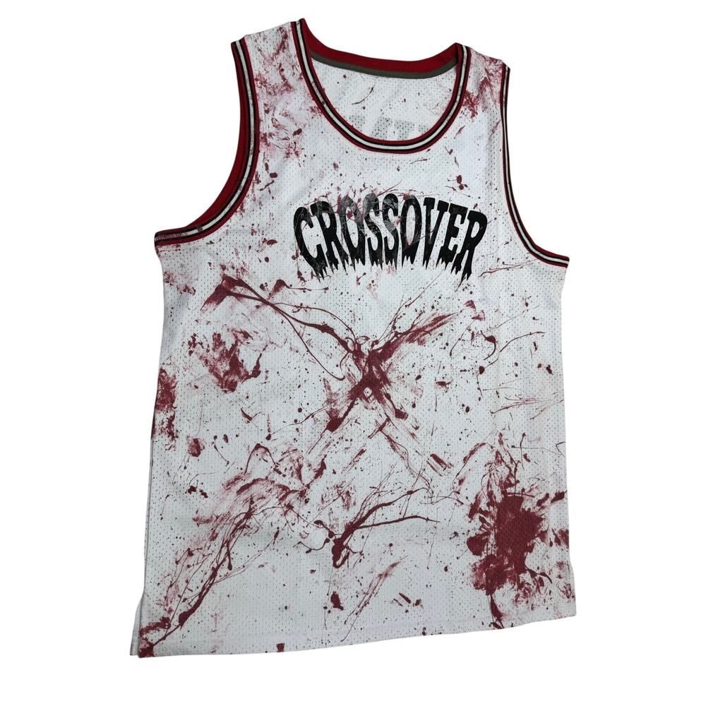Crossover Minix White Sleeveless Jersey Blood Splatter Halloween Size XL 23.5x32